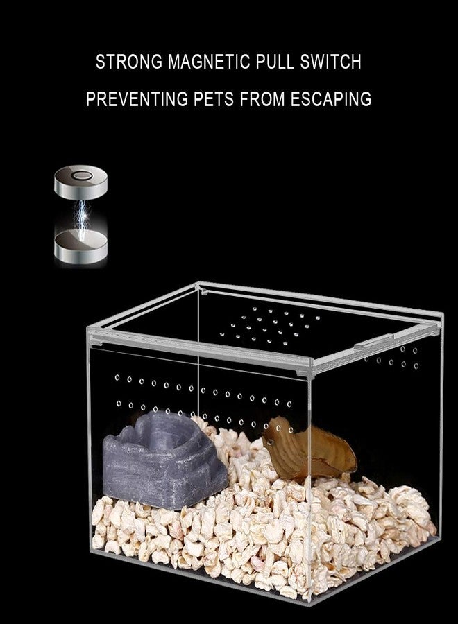 NANEEZOO Acrylic Reptile Breeding Box, 5x4x3 Inch Nano Flat/Long Enclosure Transparent Reptile Breeding Box Terrarium Cage Tank for Tarantula Scorpion Sling Isopods Invertebrates Insect Mantis - Image 5
